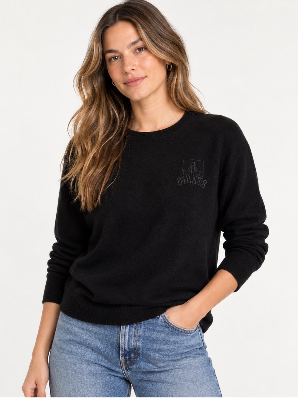 NWT Quince SF Giants 100% Mongolian Cashmere Sweater Black XL